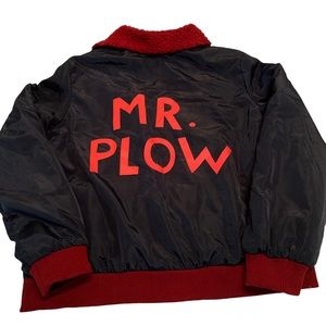 The Simpsons Men’s Mr Plow Bomber Jacket with Sherpa Collar Size Medium